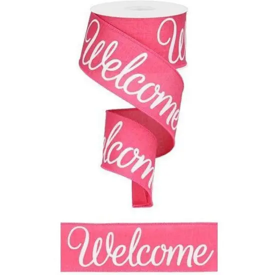 2.5" Welcome Royal Ribbon: Hot Pink (10 Yards) {2}