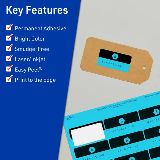 Avery Bright Blue Paper Labels, 1.5" x 2.75" Rectangle {2}