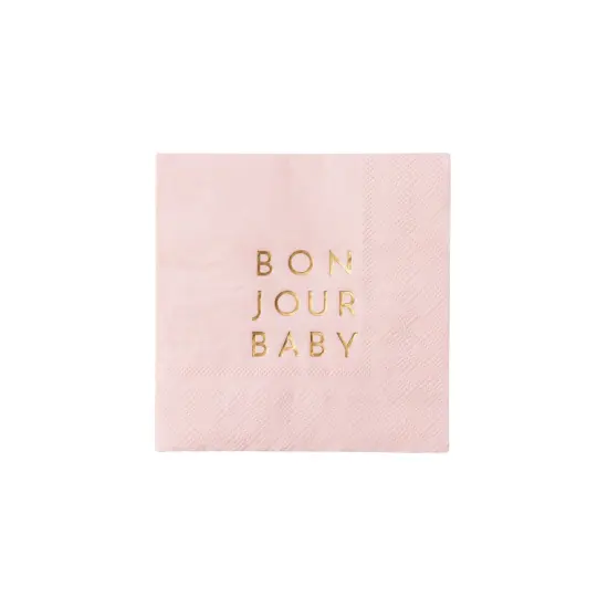BONJOUR BABY PETAL PINK COCKTAIL NAPKINS {1}