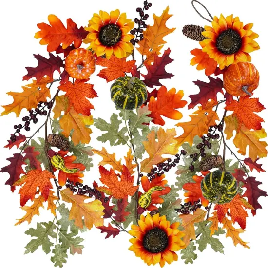 6 Ft Artificial Fall Maple Leaf Garland {1}