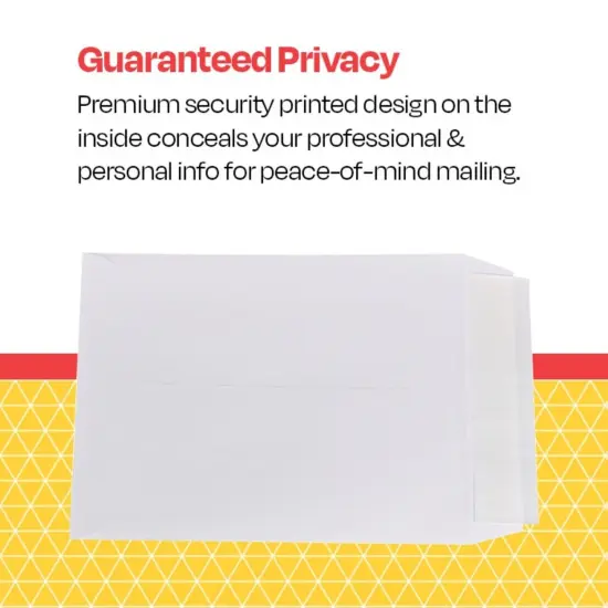 School Smart Kwik-Tak Envelopes, 9 x 12 Inches, 28 lb, White, Box of 100 {5}