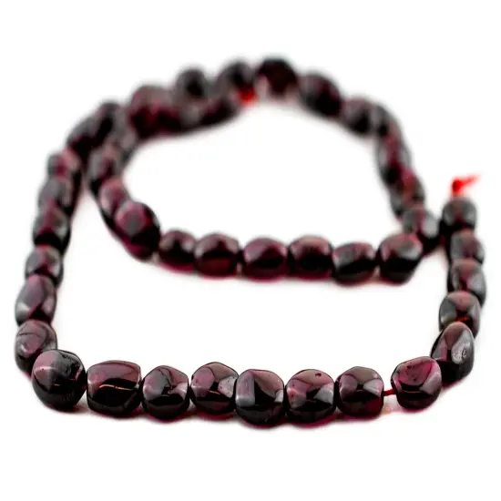 The Bead Chest Oval Nugget Garnet Beads (8mm) {3}