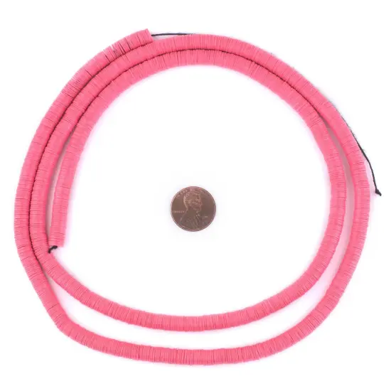 The Bead Chest African Vinyl Beads, Ghana Vulcanite Crafts Supplies for DIY Jewelry Making, Necklaces, Bracelets (6mm, Watermelon Pink) {2}