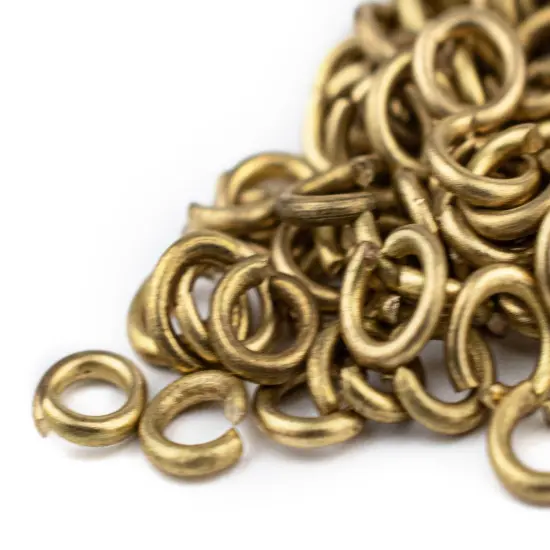 The Bead Chest Brass 4mm Round Open Jump Rings, Pack of 100 {3}