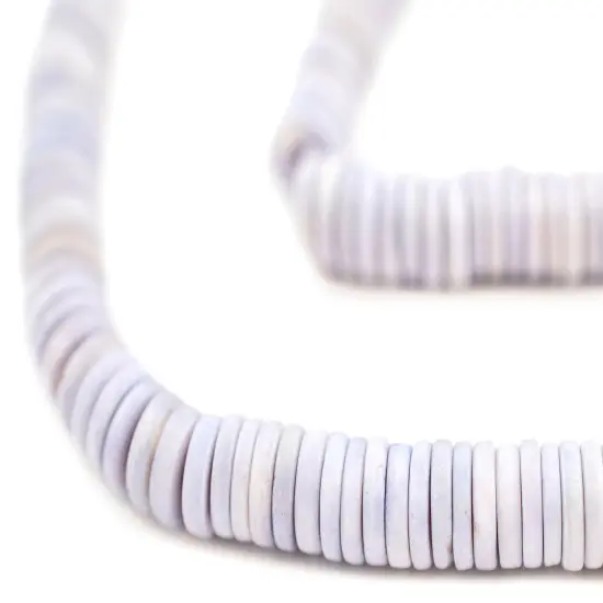 The Bead Chest Pastel Purple Bone Button Beads 6mm Nepal Disk Large Hole 24 Inch Strand {1}