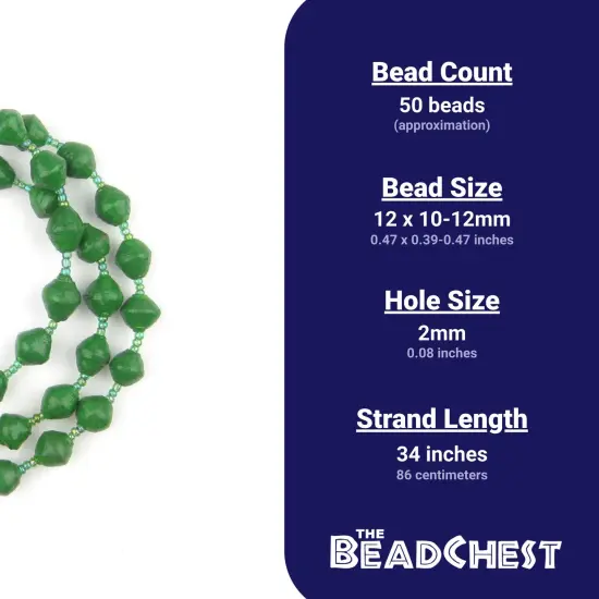 The Bead Chest Recycled Paper Bead Necklace from Uganda - Fair Trade African Jewelry (Dark Green) {3}