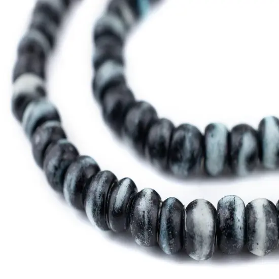 The Bead Chest Black Rustic Bone Mala Beads (6mm) {1}