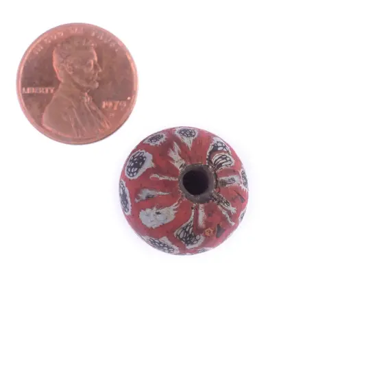 The Bead Chest Red Antique-Style Java Eye Glass Bead (Single Bead, 20mm) {3}