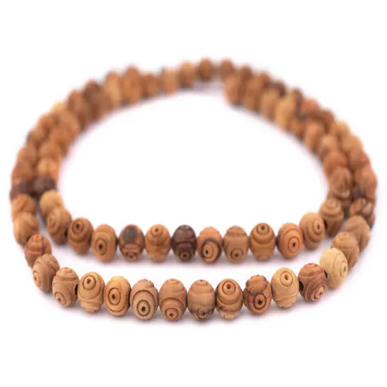 The Bead Chest Carved Round Olive Wood Beads from Bethlehem (8mm) {3}
