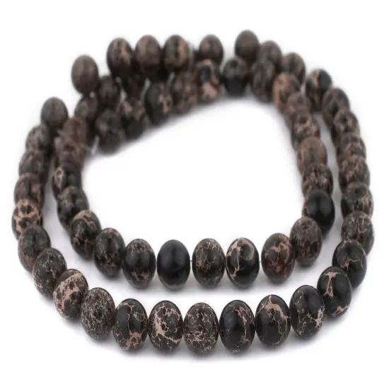 The Bead Chest Black Sea Sediment Jasper Beads 12mm Round Gemstone 16 Inch Strand {3}