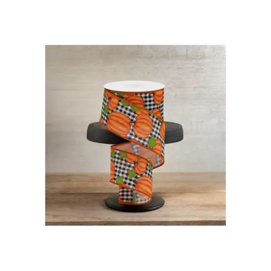 2.5" Pumpkin Patch Ribbon: Check (10 Yards) {3}