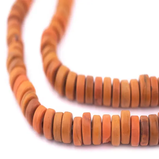 The Bead Chest Rustic Orange Java Glass Button Beads (8mm) {1}