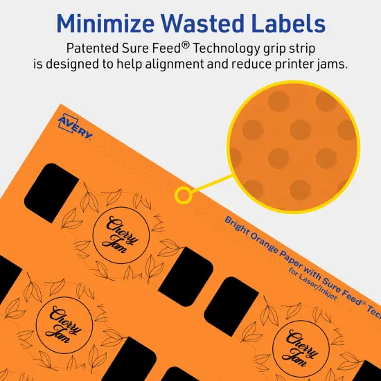Avery Bright Orange Paper Labels, 1.5" x 3.5" Wraparound {4}