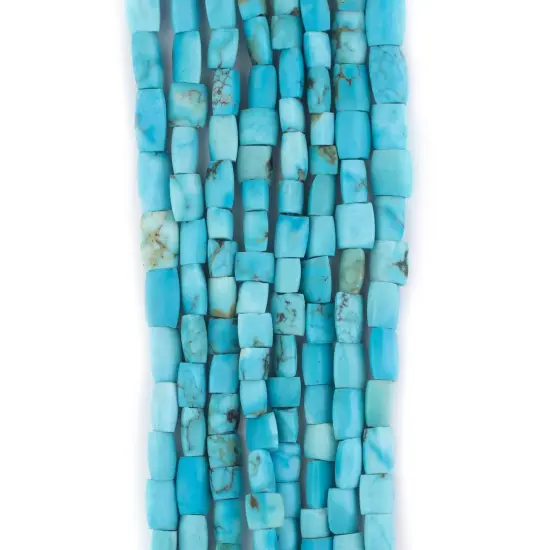 The Bead Chest Faceted Turquoise Stone Beads 4x3mm Afghanistan Blue Gemstone 16 Inch Strand {4}