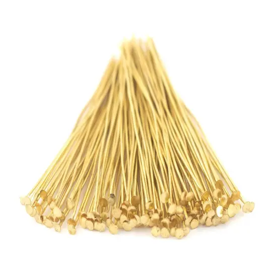 The Bead Chest Gold 21 Gauge 2.5 Inch Head Pins (Approx 100 Pieces) {3}