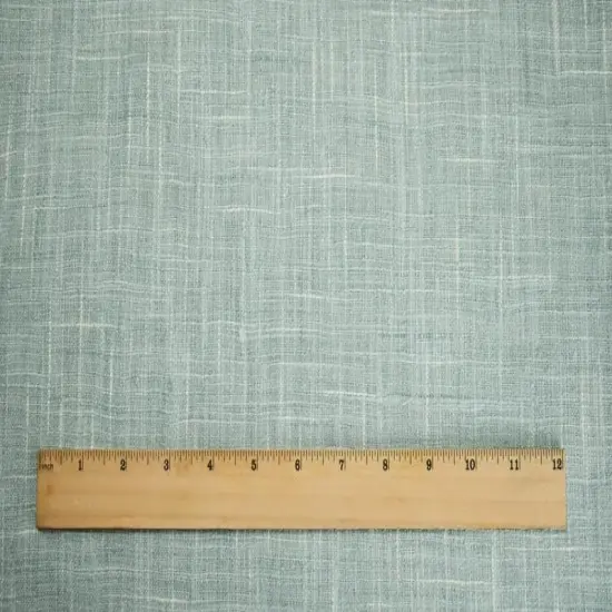 Mist Teal/Ivory Textured Slub Drapery Fabric By the Yard {2}