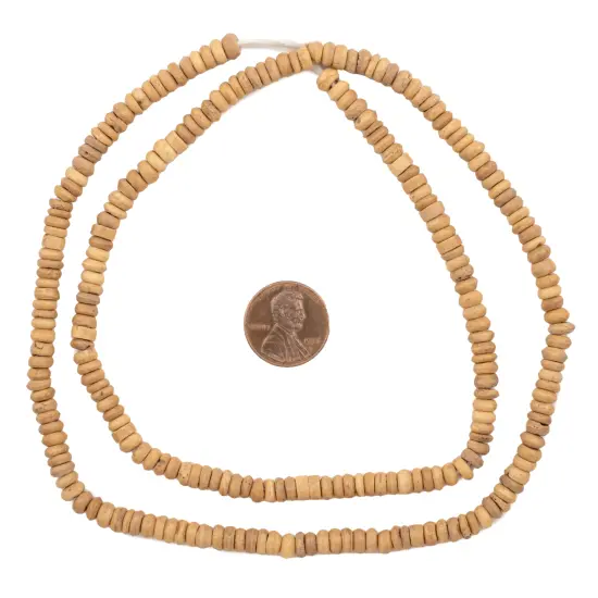 The Bead Chest Brown Bone Donut Beads 3x6mm Heishi 24 Inch Strand {2}