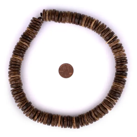 The Bead Chest Chocolate Disk Coconut Shell Beads (15mm) {2}