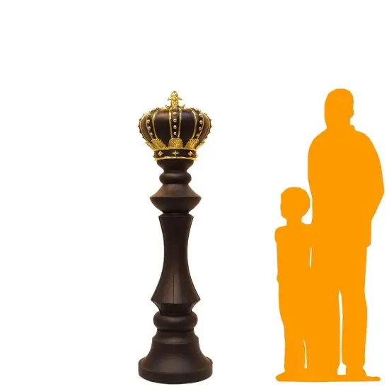Black King Chess Piece Life Size Statue {2}