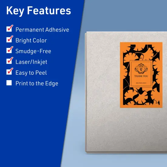 Avery Bright Orange Paper Labels, 5.5" x 8.5" Rectangle {2}