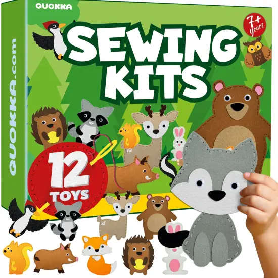 Craft Kits for Kids - 12 Forest Animals Sewing Kit Basic {1}