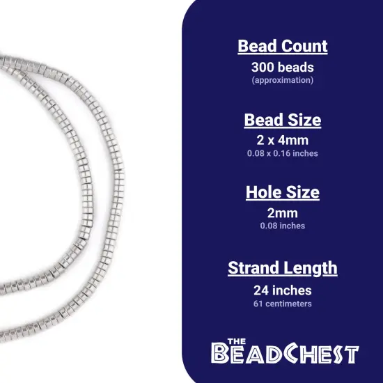 The Bead Chest Silver Disk Beads (4mm) {4}