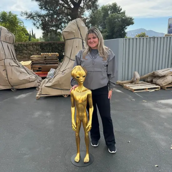 Gold Alien Roswell Life Size Statue {3}