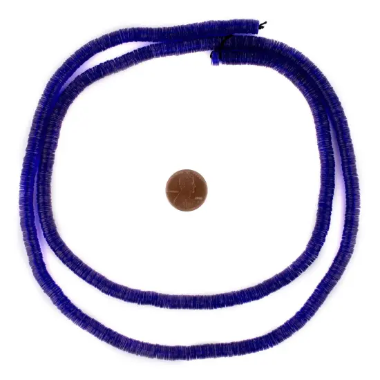 The Bead Chest Translucent Cobalt Blue Vinyl Phono Record Beads (6mm) {2}