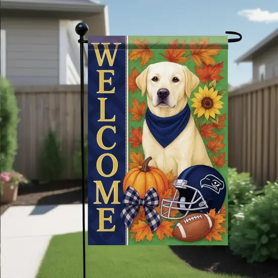 Thanksgiving Fall Garden Yard Banner Labrador Retriever Dog Flag 12x18 Inch {3}