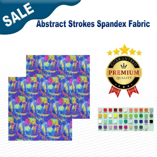 ! Yard Abstract Strokes Spandex Fabric {2}