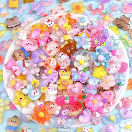 60Pcs Mixed Colors Slime Charms Assorted {4}
