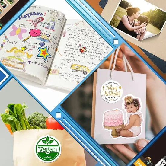 Vinyl Sticker Paper, Glossy Printable Vinyl Sticker Paper for Inkjet Printer, Quick-Drying, Water and Scratch-Resistant, Self-Adhesive for Most Surfaces, 8.5 x 11 Inches {3}