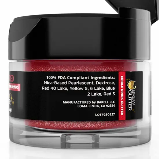 Brew Glitter - Maroon Edible Drink Glitter (4g, x1 Flip-Cap Jar) for Beer, Cocktails and Beverages {6}