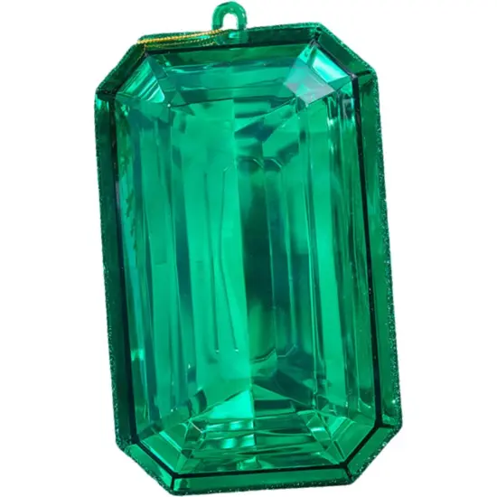 8" Acrylic Rectangle Jewel Ornament: Emerald Green {1}