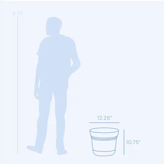 Bloem Saturn Round Planter With Saucer Tray: 12" - Bermuda Teal - Durable Plastic Pot, Matte Finish, Removable Saucer, For Indoor & Outdoor Use, Gardening, 3 Gallon Capacity {6}