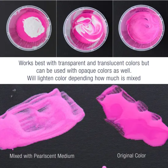 32 Oz (Quart) Acrylic Pearlescent Effects Medium - Creates Pearl Iridescent Metallic Shimmer for Fluid Art & Acrylic Painting {4}