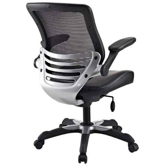 Black Mesh Office Chair with Flip-Up Arms, Adjustable Height and Tilt Control {3}