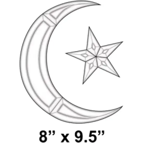 8" x 9-1/2" Exquisite Clear Glass Love Symbol Crescent Moon/Star Bevel Cluster EC158 {2}