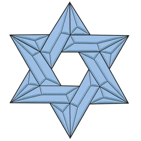 7" x 8" Colored Exquisite Glass Star of David Bevel Cluster COEC210 {1}