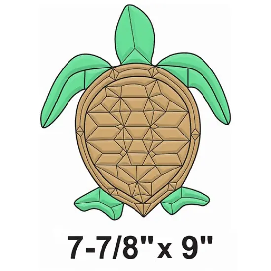 7-7/8" X 9" Colored Exquisite Glass Sea Turtle Bevel Cluster COEC306 {2}