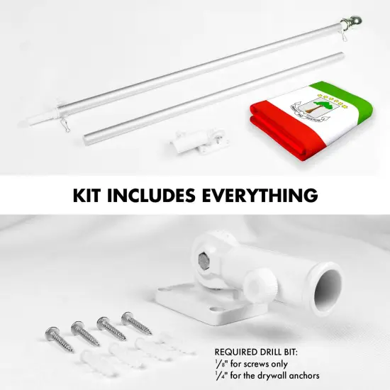 G128 Combo Pack: 6 Ft Twist Free Aluminum Spinning Flagpole (Silver) & Equatorial Guinea Flag | 3x5 Ft | LiteWeave Pro Series Printed 150D Polyester | Pole with Flag Included {2}