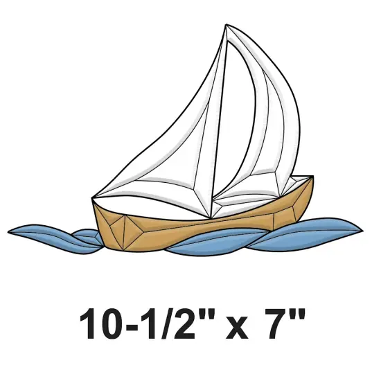 10-1/2" x 7" Colored Exquisite Glass Sailboat Bevel Cluster COEC812 {1}