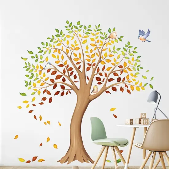 Large Fall Tree Wall Decals Autumn Tree Leaves {4}