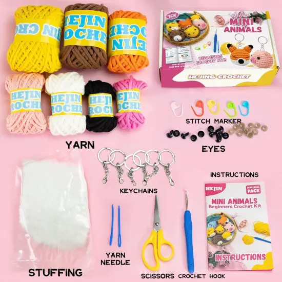 6PCS Crochet Animal Kit {4}