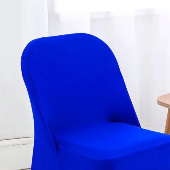 Royal Blue Folding Spandex Chair Cover for Event Seating {4}