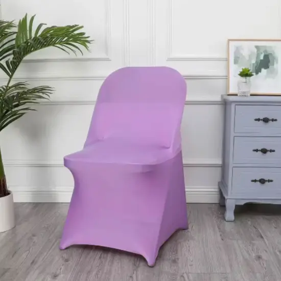 Lilac Stretch Folding Chair Cover for Elegant Event Decor {4}