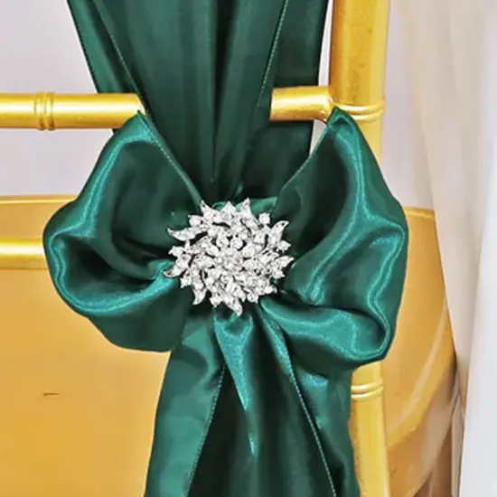 10 Pieces Hunter Green or Holly Green Satin Chair Sashes for Holiday and Wedding Decorations 8x108 inches {4}