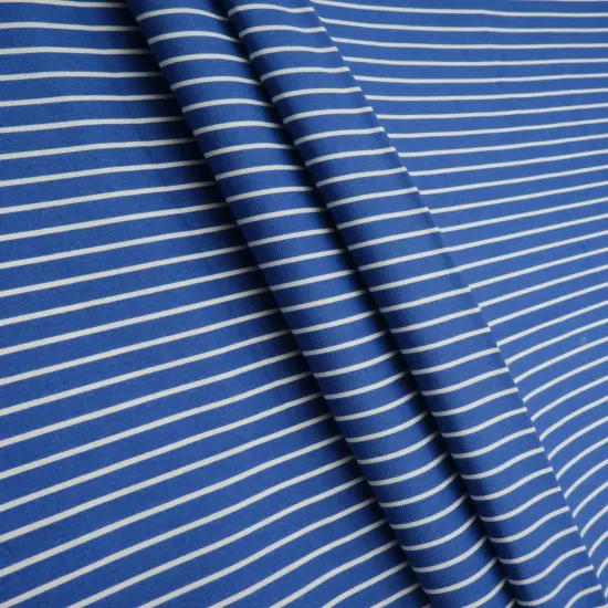 1 Yard Stretch Poplin Stripe Print Fabric 57/58&Prime; Wide Cotton Spandex Blend BLACK {6}