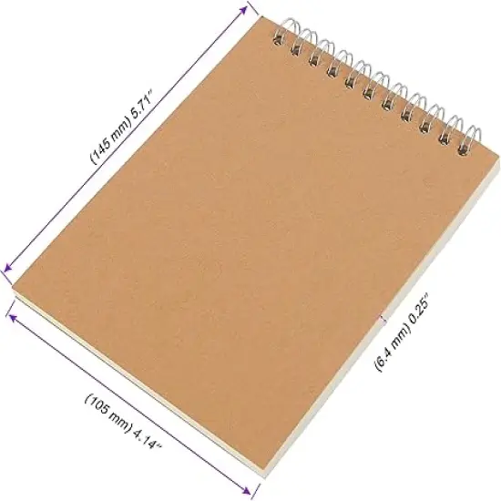 30 Pack A6 Spiral Sketch Book, 4x6 Inch Spiral Bound Drawing Pad(Brown) {2}