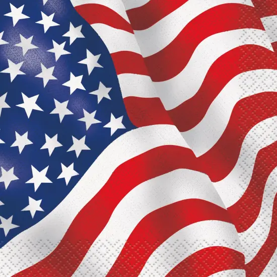 Patriotic USA Flag Beverage Napkins - 16ct {1}